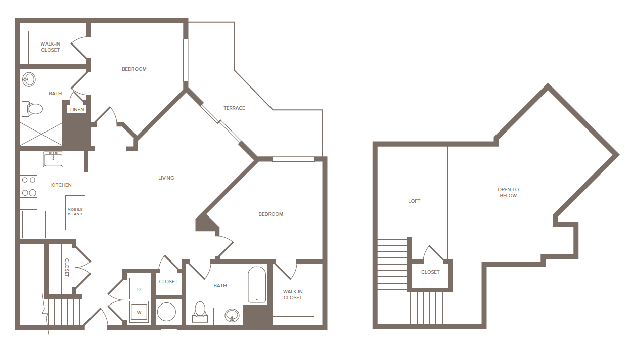 Floorplan for Apartment #2452, 2 bedroom unit at Halstead Parsippany